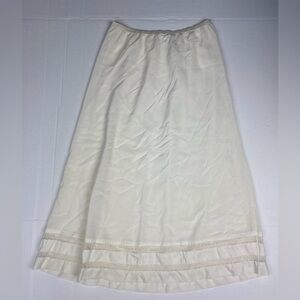 Vintage Lady Lynne Women's Medium Half Slip Ivory Midi Lace Nylon Retro Flaw